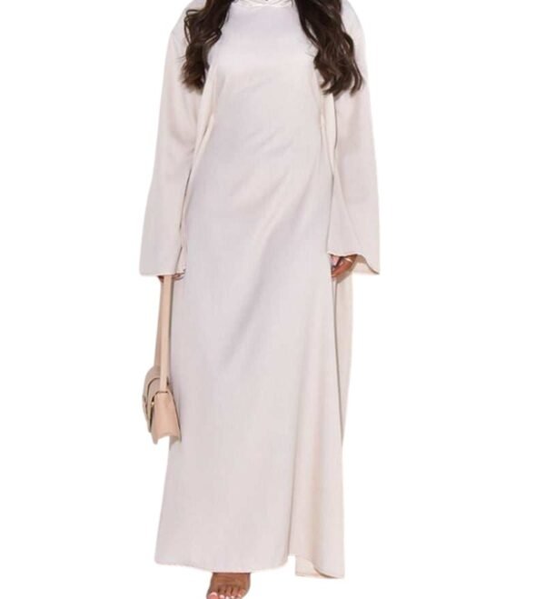 Jellaba marocaine beige, Robe longue à Capuche Effet Lin