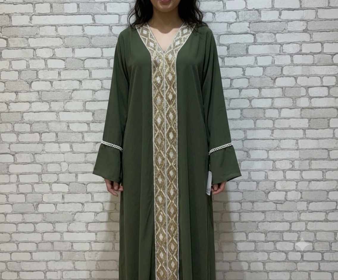 Abaya Pailletée, Robe longue en soie de Médine – Image 2