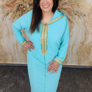 Jellaba marocaine, Djellaba brodée en mrama en crêpe de soie