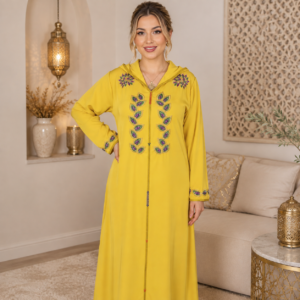 Jellaba marocaine perlée, djellaba en crêpe de soie