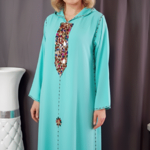 Jellaba perlée pour l'aïd ,djellaba marocaine, jilbab, caftan en crêpe de soie