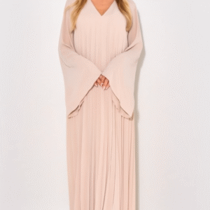 Robe longue femme plissée – Maxi robe ample chic élégante – Abaya moderne caftan bohème – Robe habillée cérémonie soirée