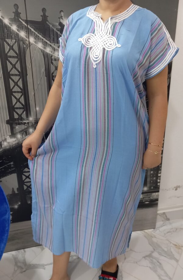 Gandoura marocaine de couleur turquoise – Image 8