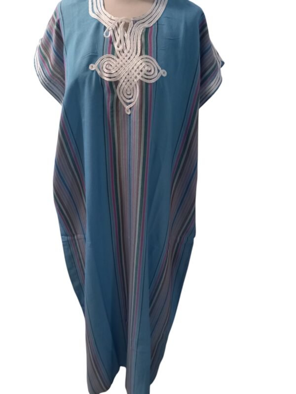 Gandoura marocaine de couleur turquoise – Image 9