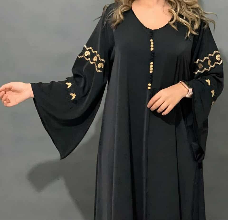 Gandoura en Crêpe de Soie – Caftan marocain manches brodés – Image 3