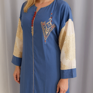 Caftan khanjar manches tlija , Gandoura marocaine en crêpe de soie