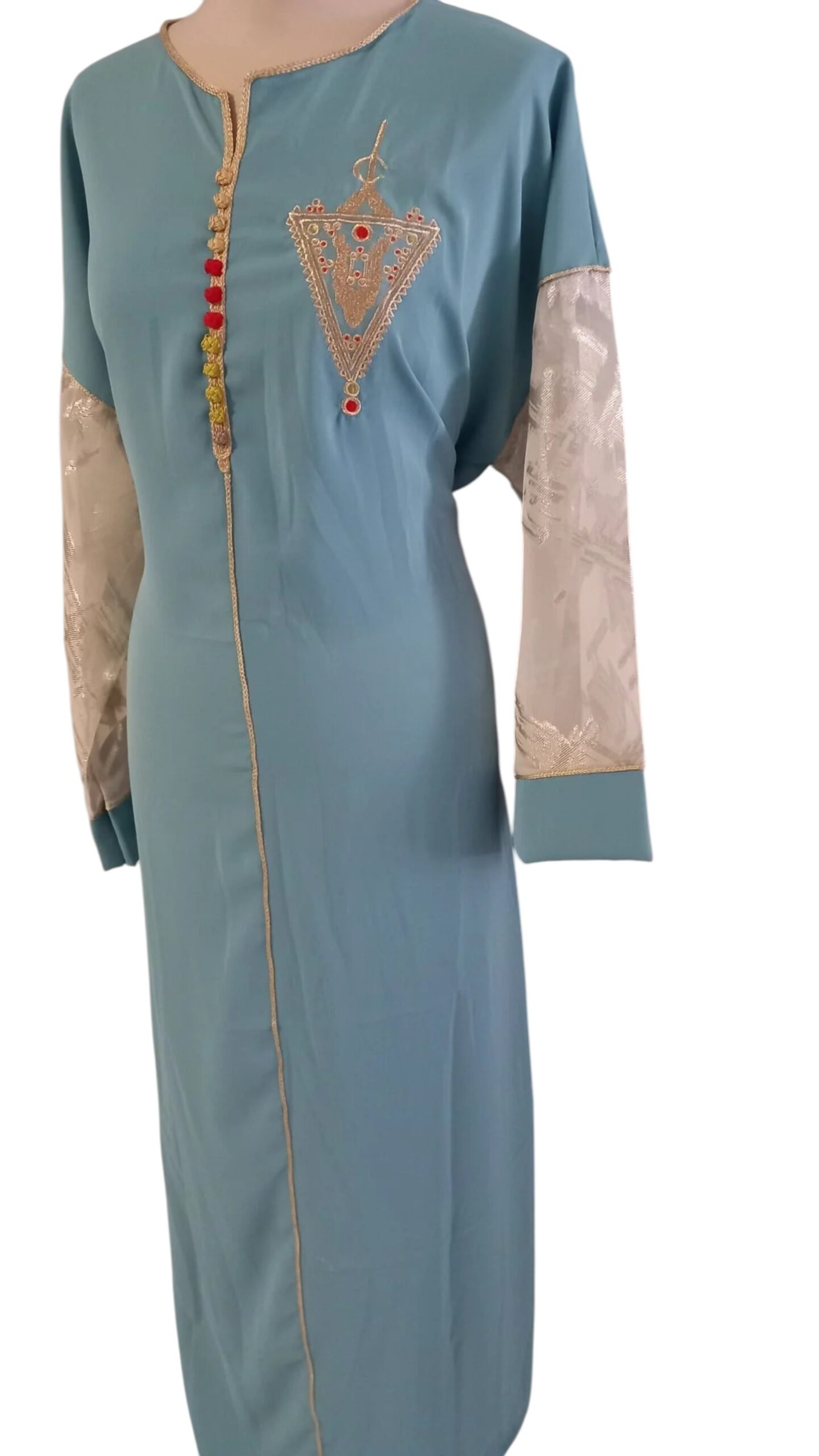 Caftan khanjar bleu ciel, Gandoura marocaine – Image 3