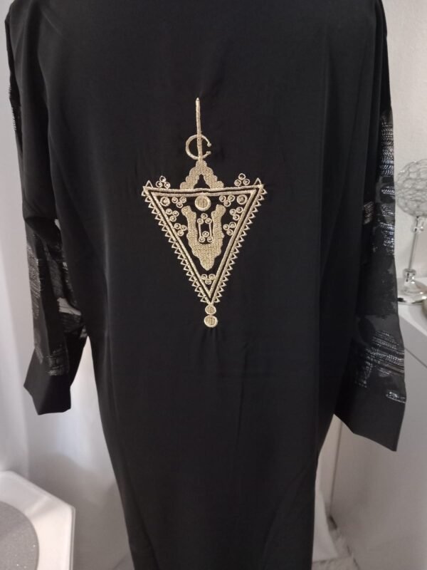 Caftan brodé khanjar, Gandoura marocaine manches tlija taille S – Image 4