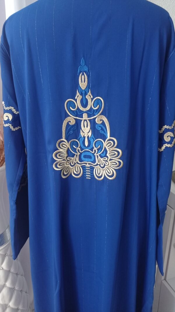 Gandoura en crêpe de soie, Caftan marocain manches brodés – Image 8