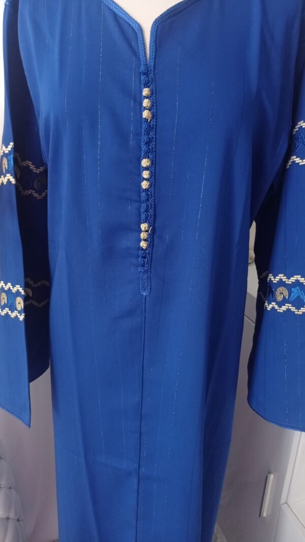 Gandoura en crêpe de soie, Caftan marocain manches brodés – Image 6