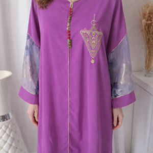 Caftan marocain manches tlija,Gandoura brodée khanjar