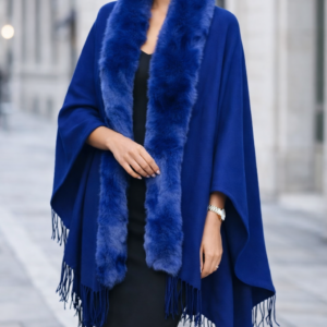 Écharpe Poncho en Fausse Fourrure