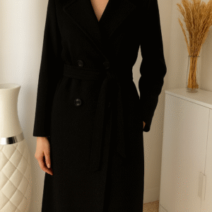 Manteaux en laine pour femme – doubele boutonnage – Automne et hiver – Trench avec ceinture – avec poches