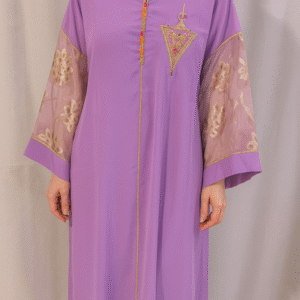 Caftan manches tlija, Gandoura marocaine en crêpe de soie