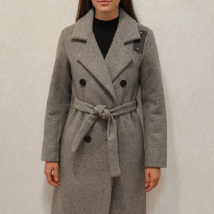 Manteaux en laine pour femme – doubele boutonnage – Automne et hiver – Trench avec ceinture – avec poches