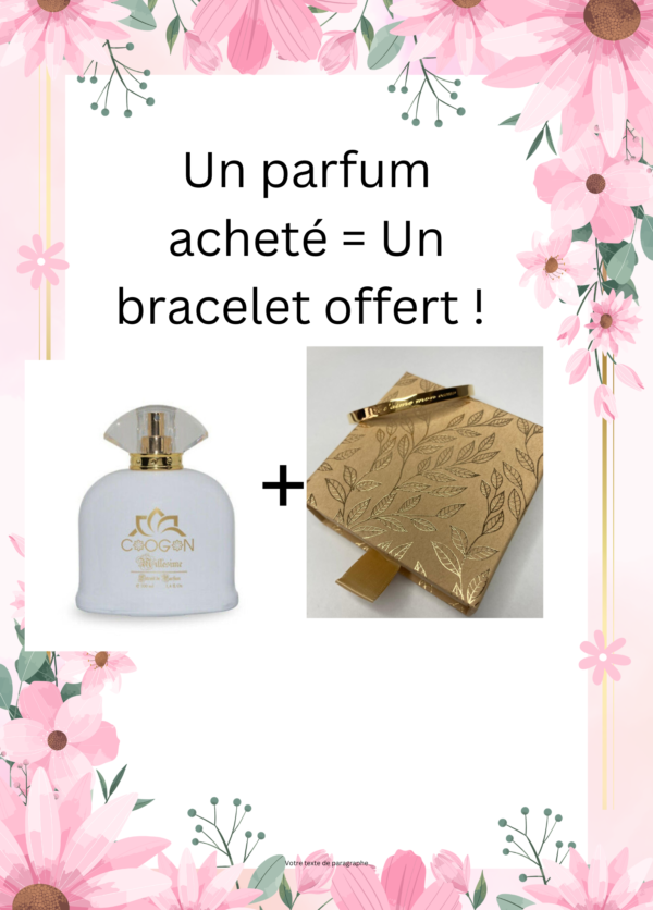 Offre Cadeau Saint-Valentin, Parfum+bracelet gravé je t'aime mon cœur