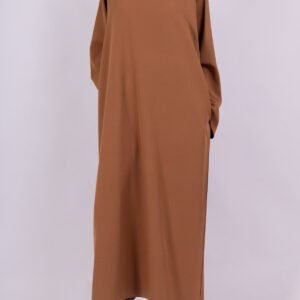 Abaya avec poches rouille, Robe longue fluide et légère