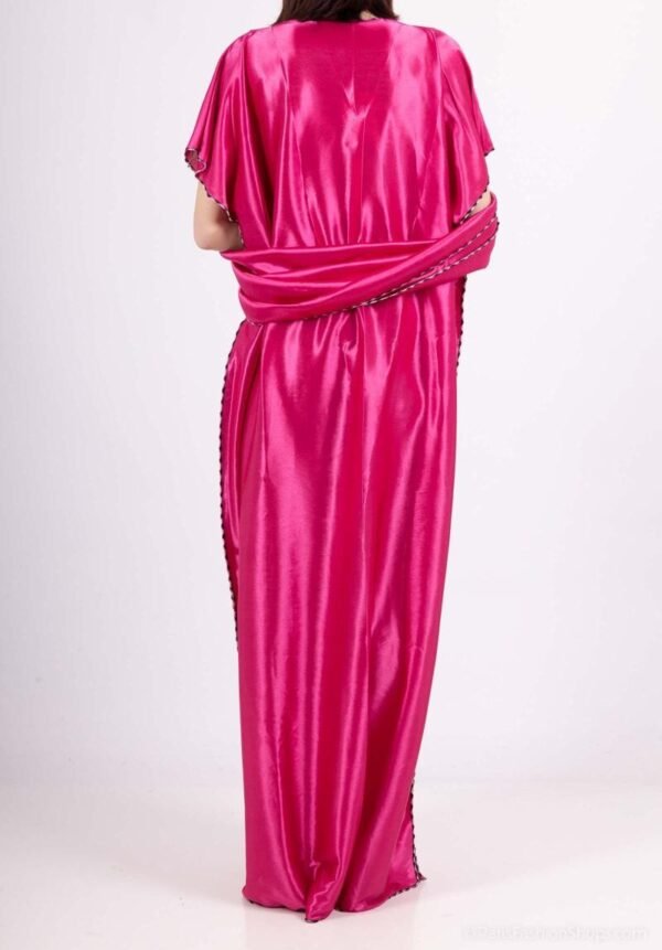 Gandoura Robe Longue Unie avec Poches + Châle – Image 3