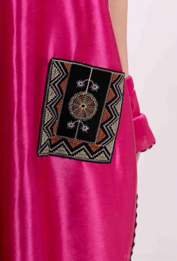 Gandoura Robe Longue Unie avec Poches + Châle – Image 4