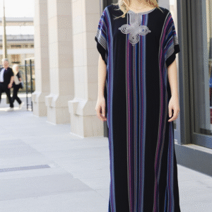 Gandoura à rayures, Robe longue, kaftan de plage