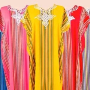 Gandoura à rayures, Robe longue, kaftan de plage