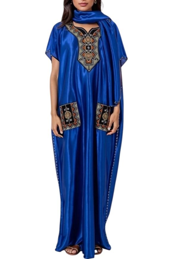 Femmes Robe Longue Maxi Kaftan D'été Bohème avec Poches