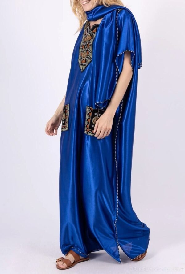 Femmes Robe Longue Maxi Kaftan D'été Bohème avec Poches – Image 3