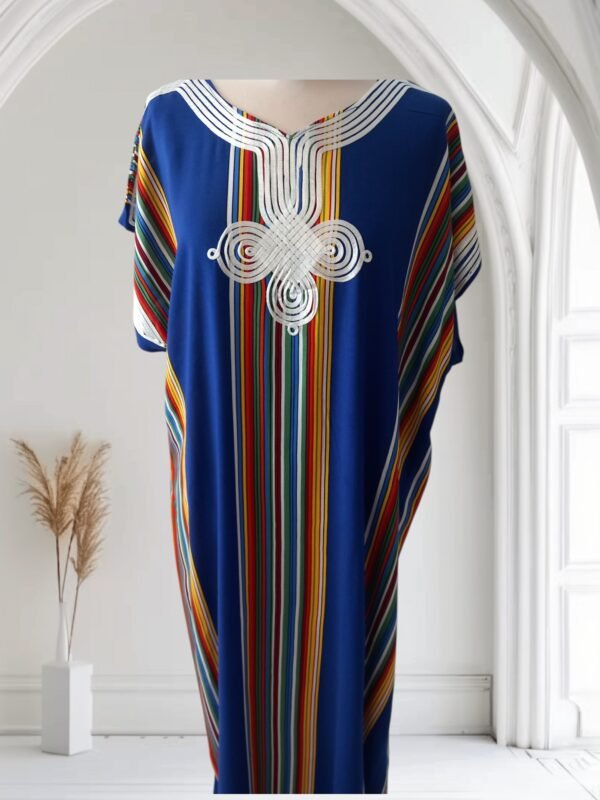 Gandoura à rayures, Robe longue, kaftan de plage – Image 10