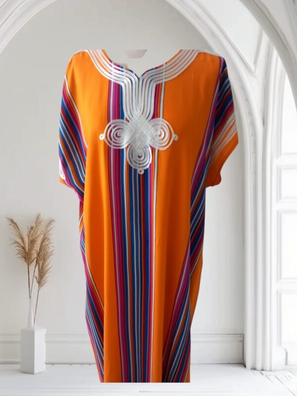 Gandoura à rayures, Robe longue, kaftan de plage – Image 8