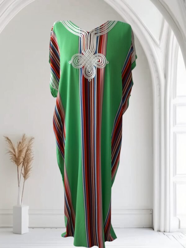 Gandoura à rayures, Robe longue, kaftan de plage – Image 6