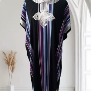 Gandoura à rayures, Robe longue, kaftan de plage