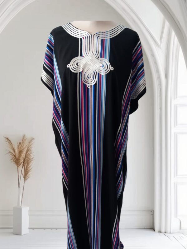 Gandoura à rayures, Robe longue, kaftan de plage