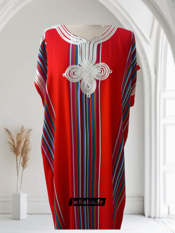 Gandoura à rayures, Robe longue, kaftan de plage – Image 13