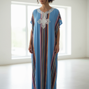 Gandoura marocaine, Robe longue à rayures, kaftan