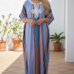 Gandoura à rayure, Robe longue fluide et légère