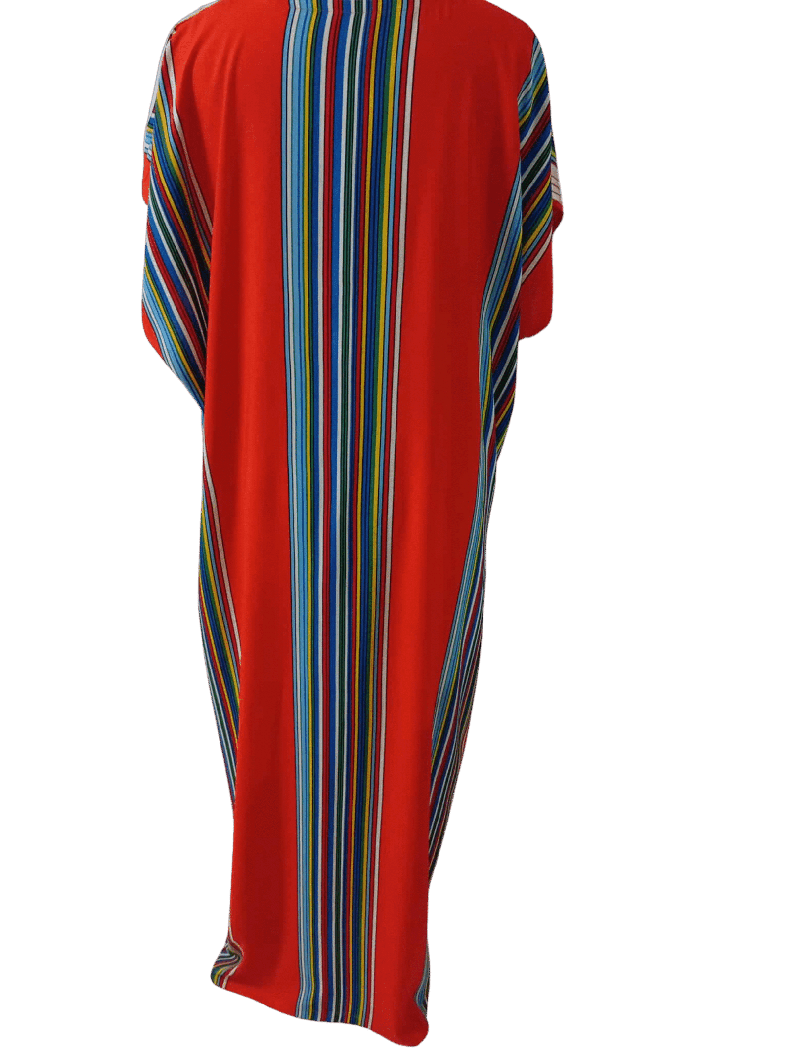 Gandoura marocaine, Robe longue à rayures, kaftan rouge – Image 5