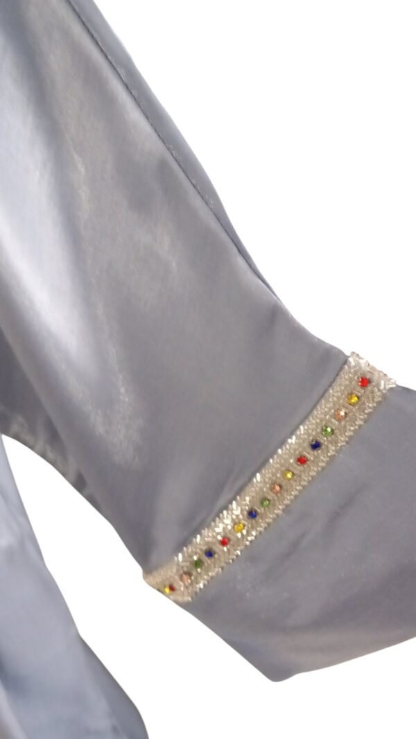 Ensemble Abaya Femme Dubai 2 Pièces – Robe Longue Fluide + Gilet Satiné Élégant – Tenue de Soirée, Mariage, Ramadan – Image 5