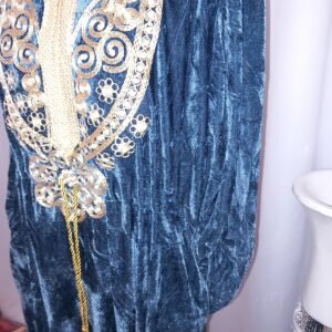 Robe Longue d’Hiver – Abaya bleu jean- Confort et Élégance