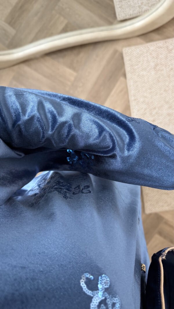 Abaya en velours, Robe Pailletée avec Poches – Taille Unique – Image 4