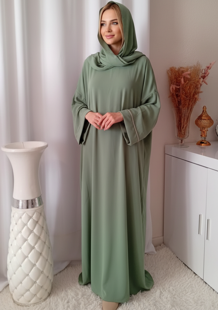Abaya Voile intégré Femme – Robe de Prière en Soie de Médine – Image 2