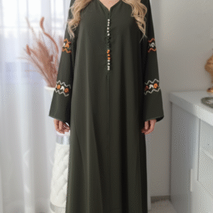 Robe Longue Brodée Style Caftan