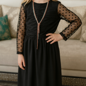 Robe Longue en Mousseline Doublée pour Fille,robe de féte pour enfants
