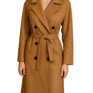 Manteau Long Ceinturé en Laine – Taille Unique (36 à 42)