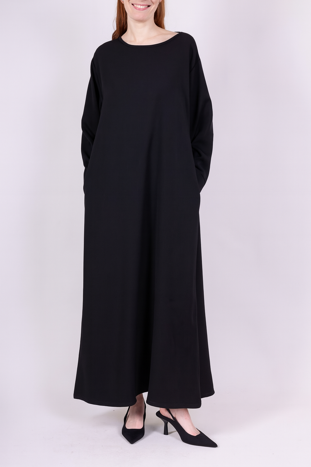 Abaya noir longue Légère et Fluide Taille Unique 36-44