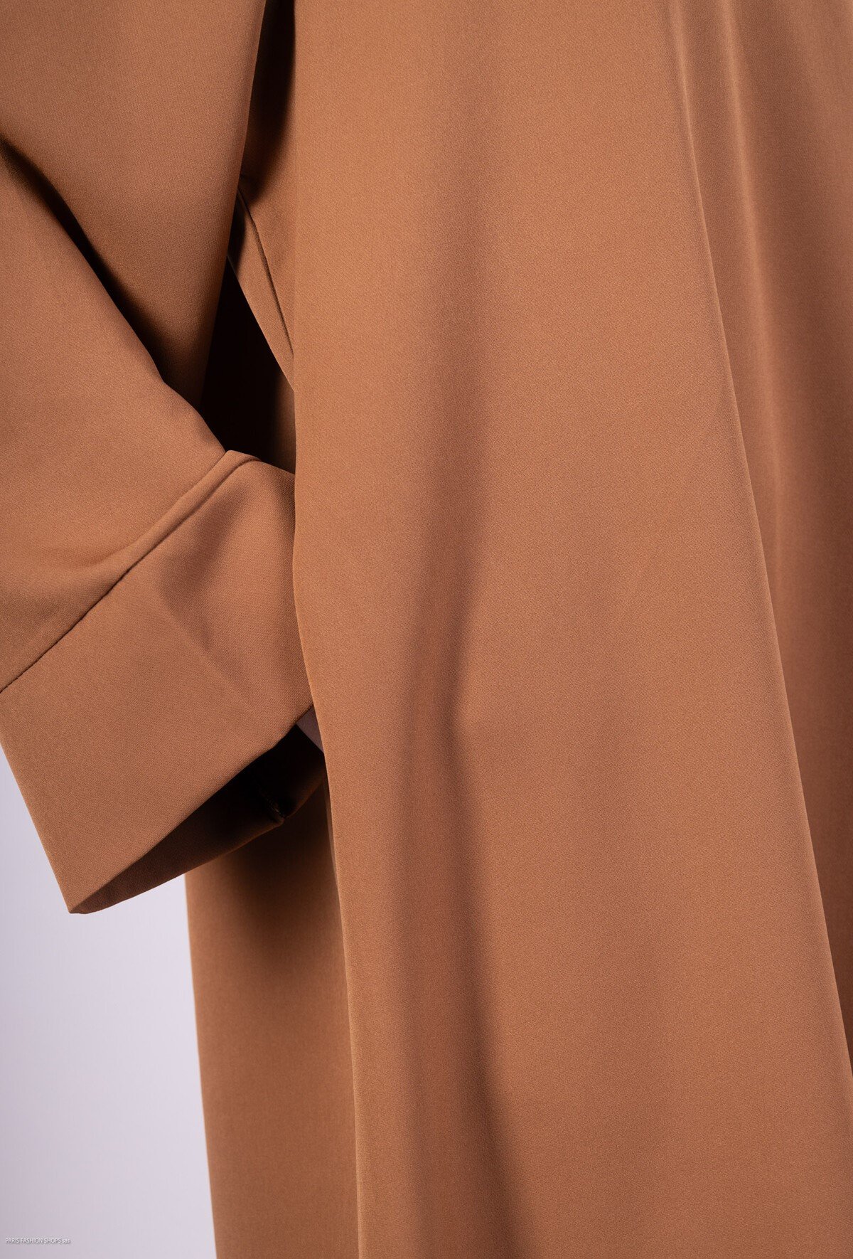 Abaya avec poches rouille, Robe longue fluide et légère – Image 4