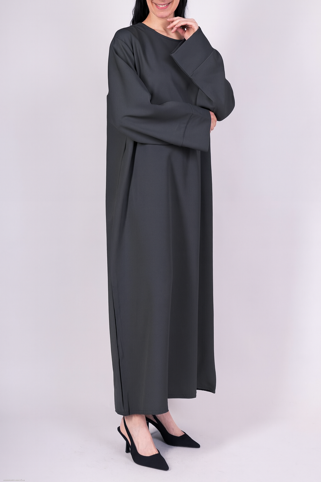 Abaya simple mastour, Robe longue avec poches