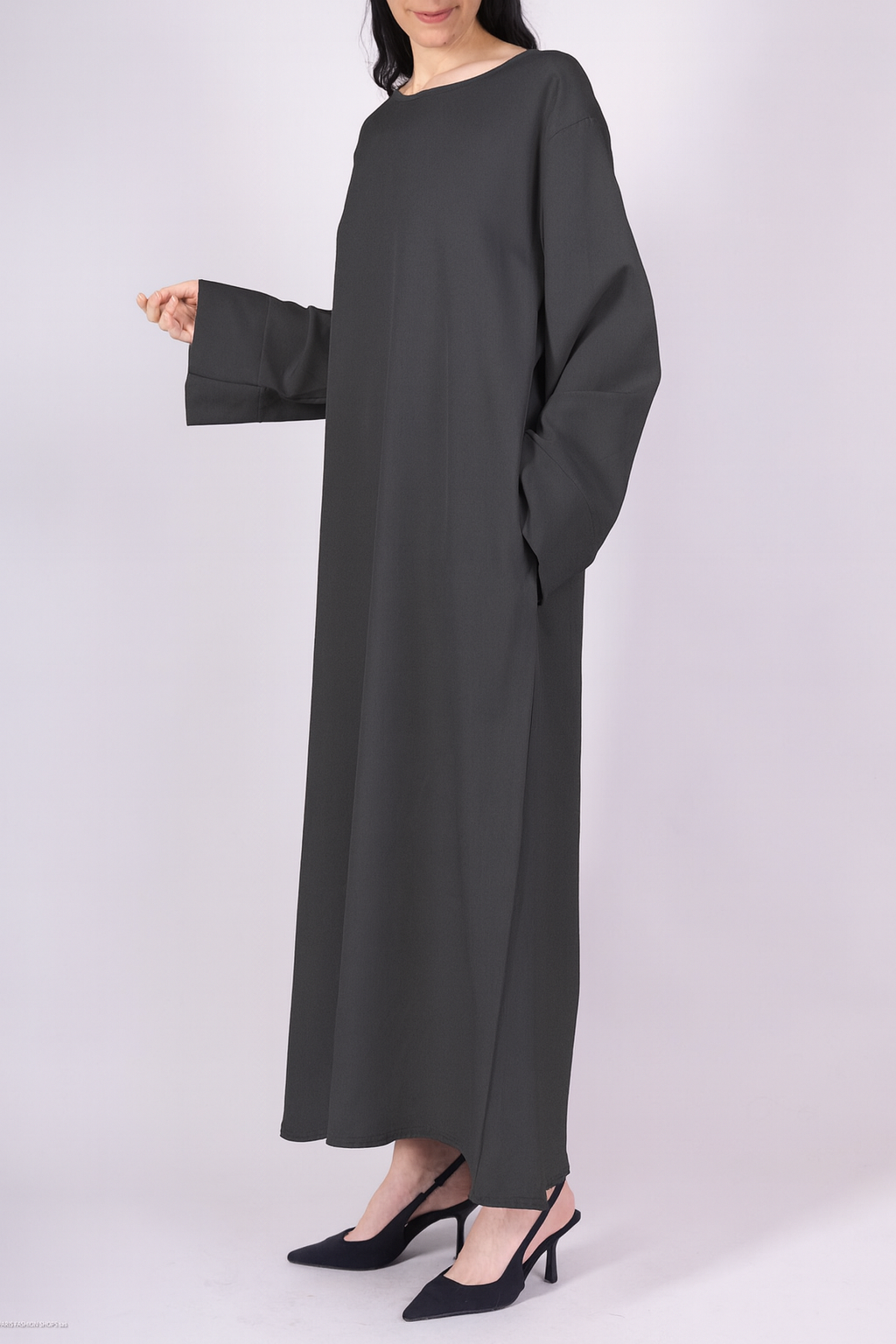 Abaya simple mastour, Robe longue avec poches – Image 2
