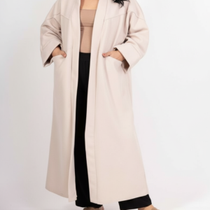 Manteau Long Moderne Gris Femme Avec Poches