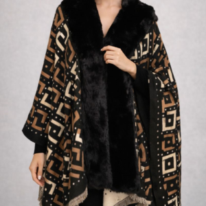 Écharpe Poncho en Fausse Fourrure