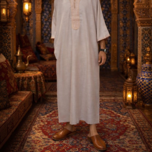 Gandoura marocaine Brodée pour Homme avec poches